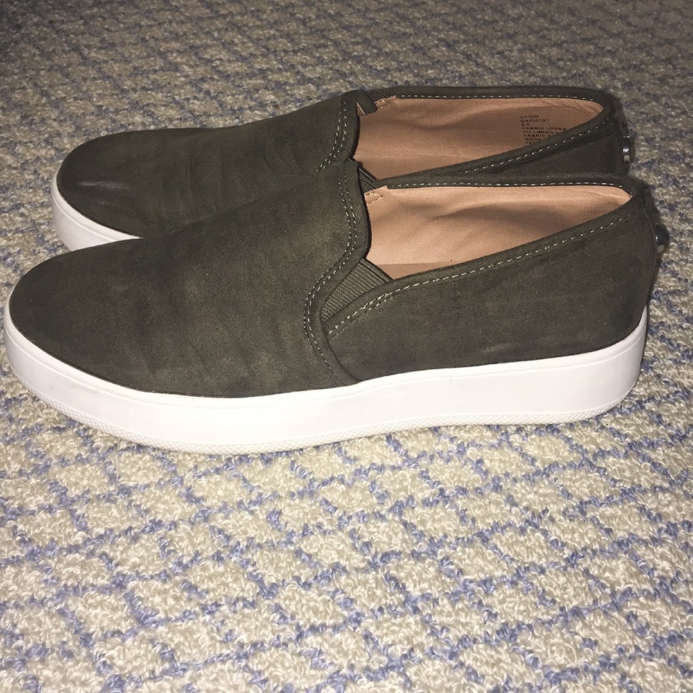 Olive Suede Platform Shoes